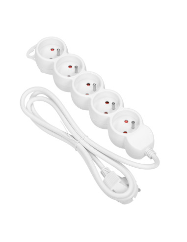 Przedłużacz 5-krotny 2P+Z, 5m H05VV-F 3x1,0mm²,...