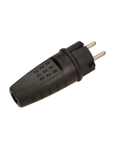 Wtyczka gumowa prosta IP44, czarna