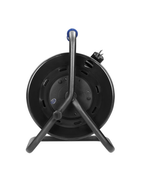  Przedłużacz bębnowy, 4 gniazda 2P+Z, kabel PVC H05VV-F 3x1,5mm², długość 25m, stałe gniazda, termik, przesłony...