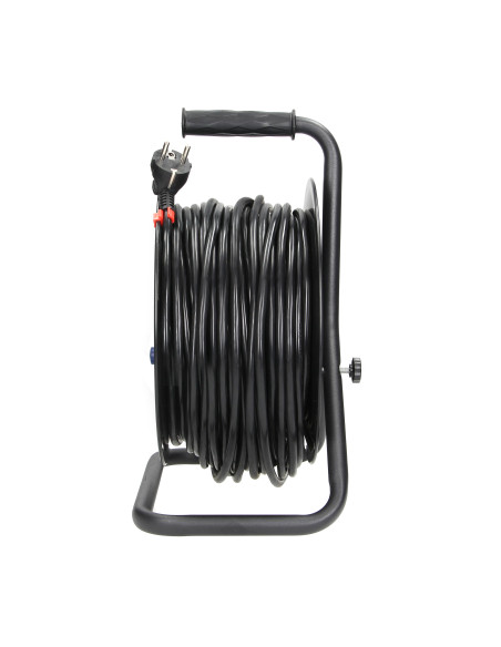  Przedłużacz bębnowy, 4 gniazda 2P+Z (schuko), kabel PVC H05VV-F 3x1,5mm², długość - 50m, STAŁE GNIAZDA, termik,...