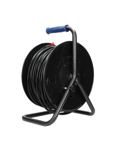  Przedłużacz bębnowy, 4 gniazda 2P+Z, kabel PVC H05VV-F 3x1,5mm², długość - 50m, STAŁE GNIAZDA, termik,...