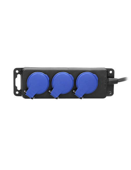 Przedłużacz warsztatowy bryzgoszczelny IP44, 3 gniazda 2P+Z IP44, przewód gumowy, H05RR-F 3x1,5mm², długość 5m