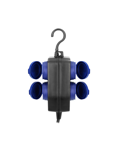  Przedłużacz warsztatowy bryzgoszczelny IP44, 4 gniazda (2+2) 2P+Z (schuko), IP44, przewód gumowy, H05RR-F 3x1,5,...