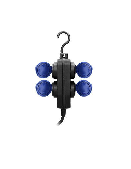  Przedłużacz warsztatowy bryzgoszczelny IP44, 4 gniazda (2+2) 2P+Z, IP44, przewód gumowy, H05RR-F 3x1,5mm²,...