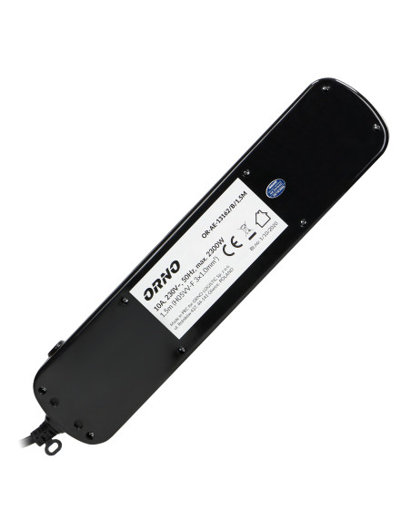  Listwa zasilająca "Multiswitch", 6 gniazd 2P+Z, kabel 3x1,0mm², długość 1,5m. Wyłącznik termiczny. 10A/230 VAC,...