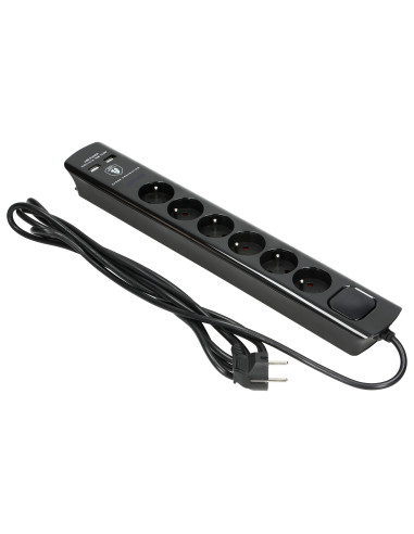 Listwa przeciwprzepięciowa, 6 gniazd 2P+Z,...