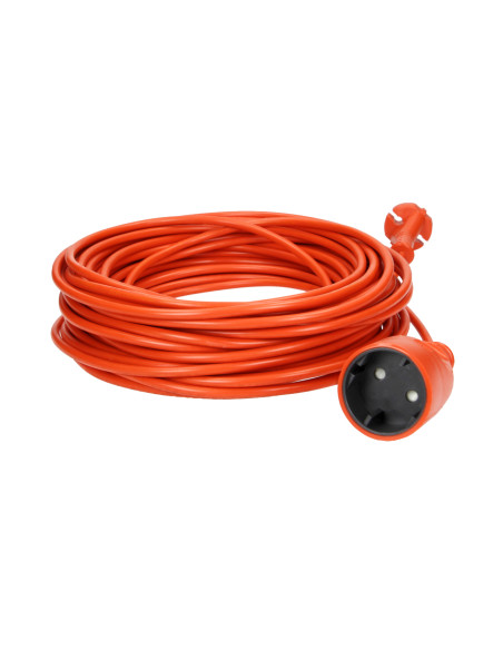Przedłużacz ogrodowy pomarańczowy zalewany, 1x2P 20m, OMY 2x1mm², 230VAC/10A, PRODUKT POLSKI
