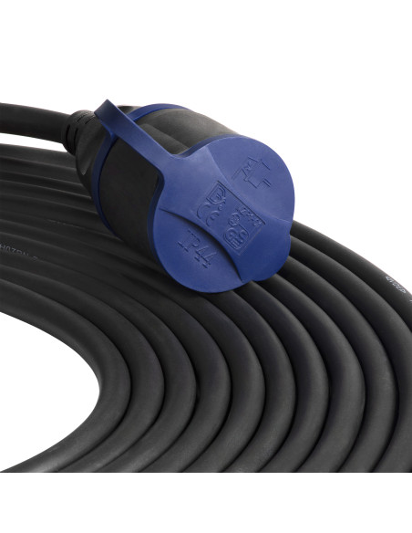  Przedłużacz warsztatowy bryzgoszczelny IP44, 1x2P+Z (schuko) 30m, kabel gumowy olejoodporny H07RN-F 3x1,5mm²,...