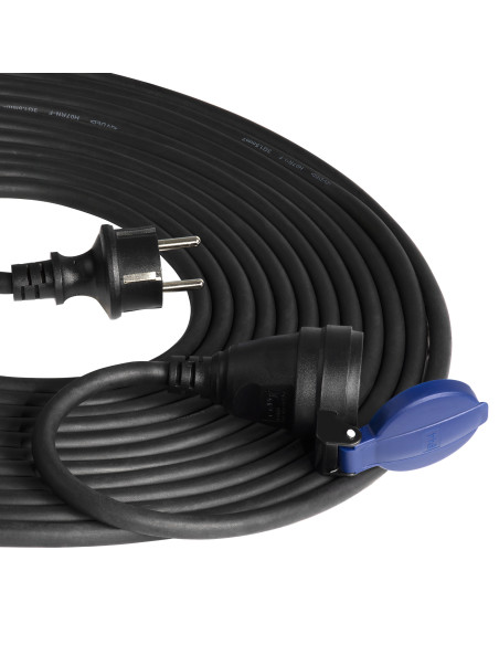 Przedłużacz warsztatowy bryzgoszczelny IP44, 1x2P+Z 10m,kabel gumowy olejoodporny H07RN-F 3x1,5mm², 230VAC/16A