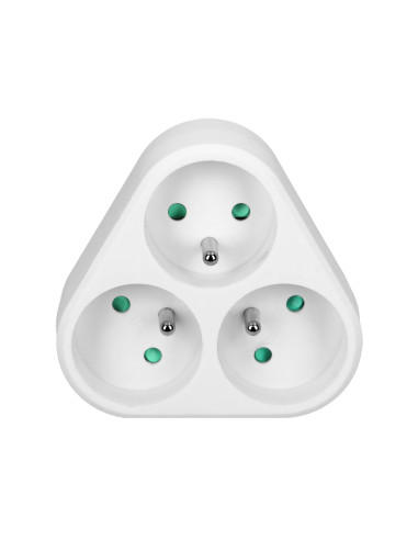 Rozgałęźnik 3x2P+Z, biały