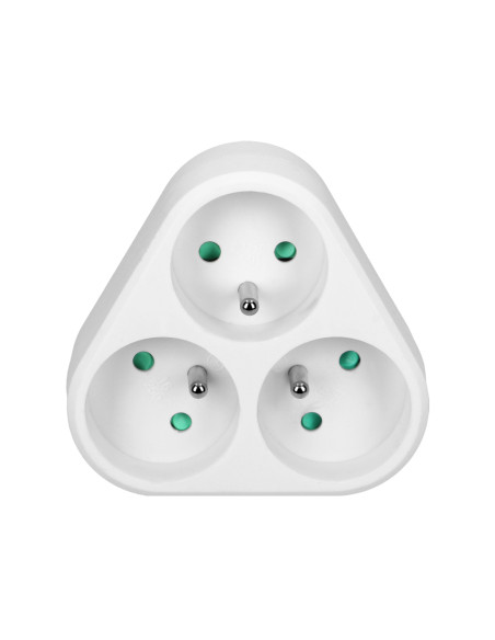 Rozgałęźnik 3x2P+Z, biały