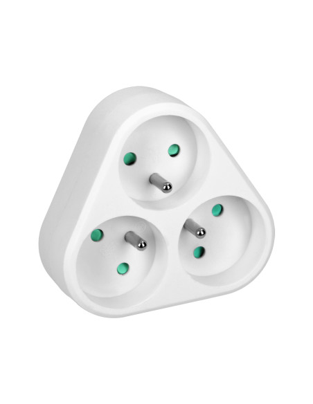 Rozgałęźnik 3x2P+Z, biały