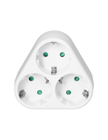 Rozgałęźnik trójkątny 3x2P+Z (Schuko), biały