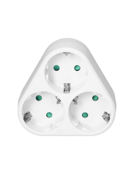 Rozgałęźnik trójkątny 3x2P+Z (Schuko), biały
