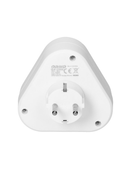 Rozgałęźnik trójkątny 3x2P+Z (Schuko), biały