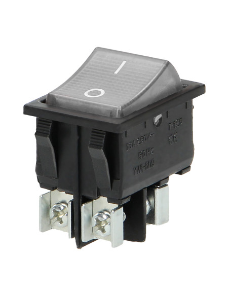 Łącznik kołyskowy podświetlany, przycisk przeźroczysty, czarna obudowa