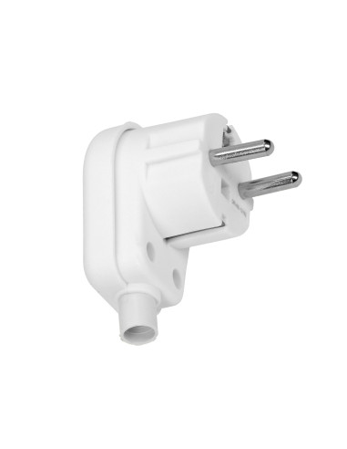 Wtyczka kątowa, Uni-schuko, rozbieralna, biała
