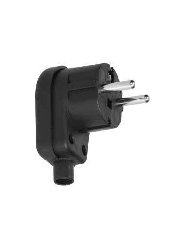 Wtyczka kątowa, Uni-Schuko, rozbieralna, czarna