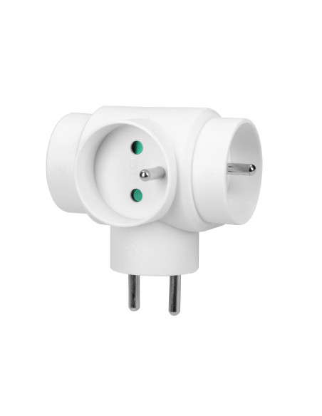 Rozgałęźnik 3x2P+Z, biały