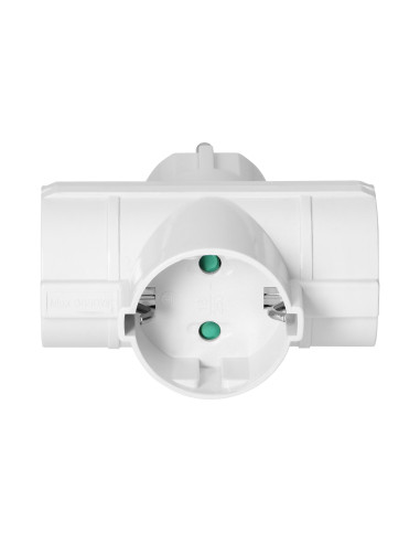 Rozgałęźnik 3x2P+Z (Schuko), biały