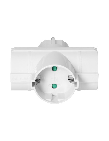 Rozgałęźnik 3x2P+Z (Schuko), biały
