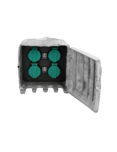  Gniazdo ogrodowe KAMIEŃ, 4x2P+Z, kabel gumowy...