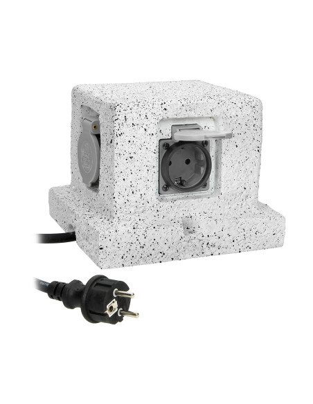 Gniazdo ogrodowe SŁUPEK, 4x2P+Z (schuko), kabel gumowy H07RN-F 3x1,5mm², 3m