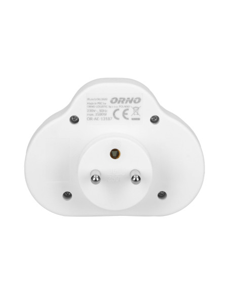 Rozgałęźnik 2x2P+Z z włącznikiem, biały