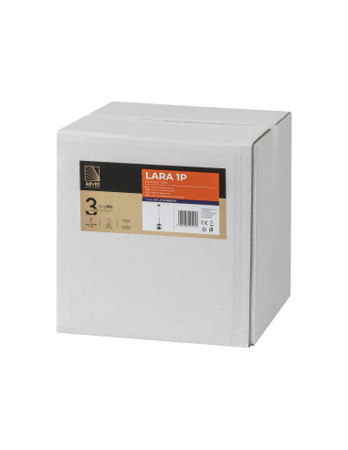 LARA 1P, lampa wisząca, E27  max. 60W, czarna