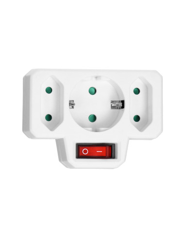 Rozgałęźnik 1x2P+Z (Schuko), 2x2P/II z...