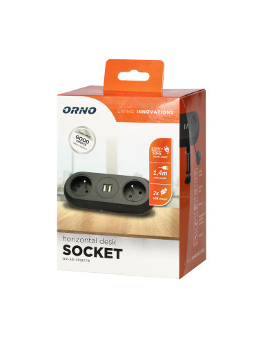 Gniazdo meblowe z uchwytem montażowym,...