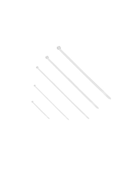 Zestaw opasek kablowych, 100 szt., kolor naturalny