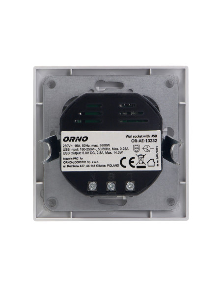 Gniazdo pojedyncze 2P+Z, USB-A + USB-C ,Wyjście 5VDC Max 2,8A