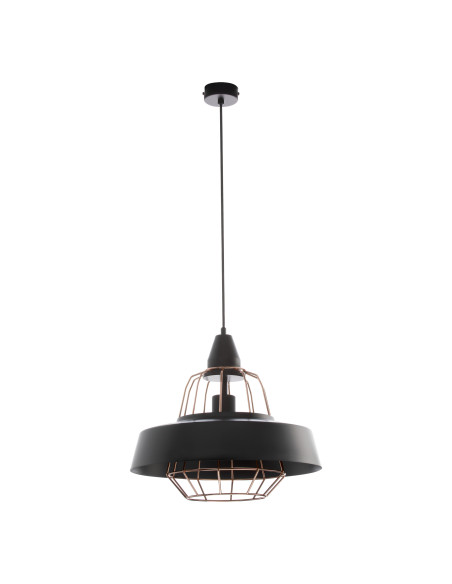 ROCCO 1P, lampa wisząca, E27 max. 60W, czarna, miedziana