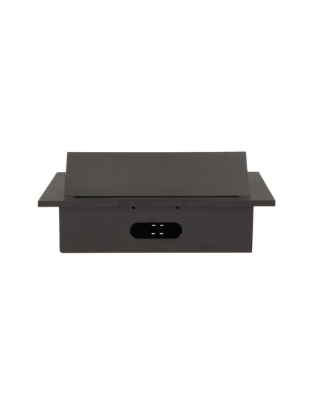 Gniazdo meblowe wpuszczane w blat z grubym rantem, 2x2P+Z, 3 porty USB, czarne