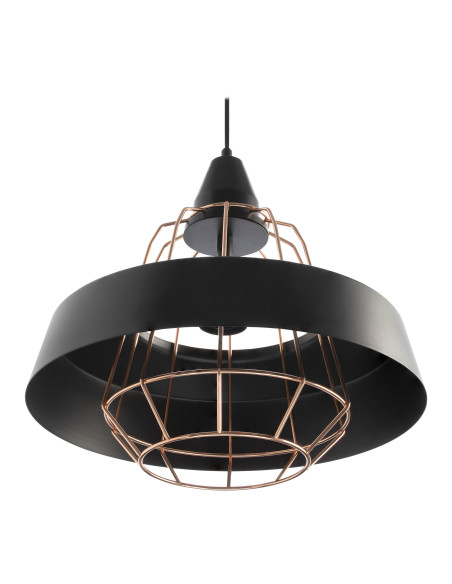 ROCCO 1P, lampa wisząca, E27 max. 60W, czarna, miedziana