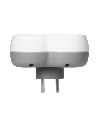 Rozgałęźnik 4x2P+Z, biało-szary