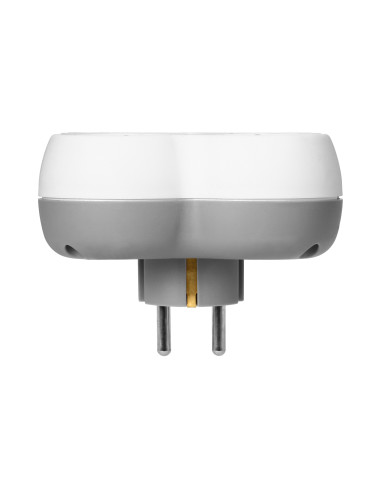 Rozgałęźnik 4x2P+Z (Schuko), biało-szary