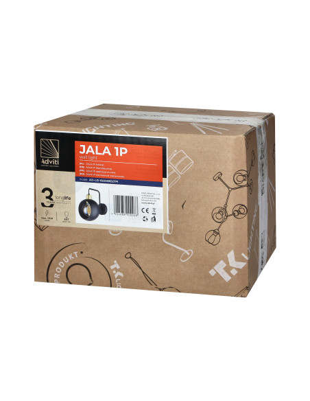 JALA 1P, kinkiet, E27 max. 15W, czarny