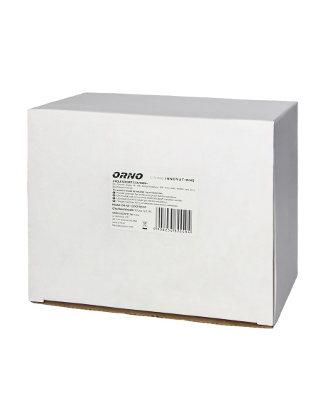 Gniazdo płaskie bez uziemienia, 2,5A, 250V, biały poliwęglan, 50 sztuk