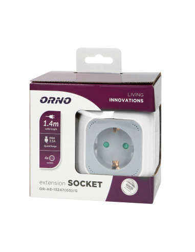 Przedłużacz 4x2P+Z (Schuko), ładowarka USB A+C,...