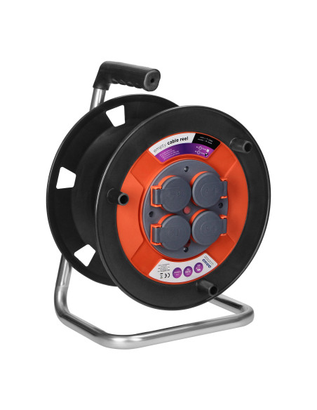 Bryzgoszczelny zwijak bębnowy IP44 4x2P+Z (Schuko) 16A 230V