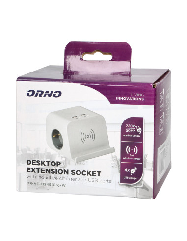  Listwa zasilająca nabiurkowa, ładowarką USB,...
