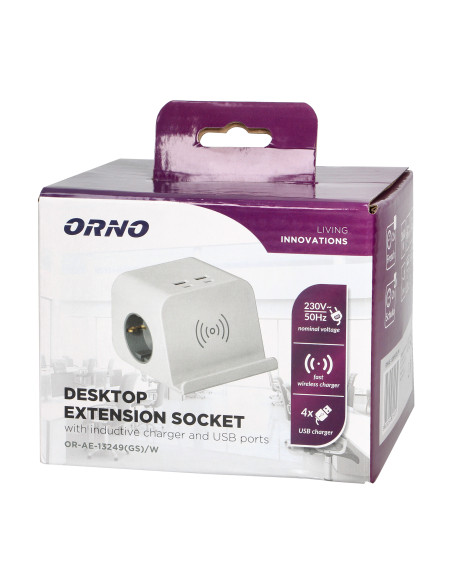  Listwa zasilająca nabiurkowa, ładowarką USB, śrubowym zaciskiem mocującym i przewodem 1,4m, 2x2P+Z (Schuko), 4xUSB,...