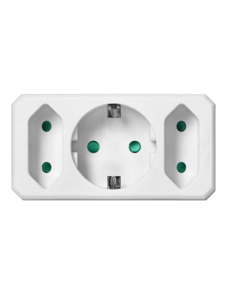 Rozgałęźnik 2x2P + 1x2P+Z (Schuko), biały