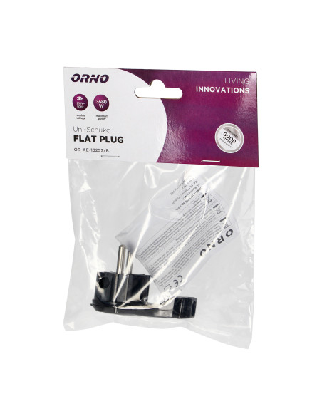 Wtyczka Uni-Schuko z uchem, czarna