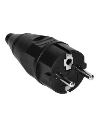 Wtyczka warsztatowa 2P+Z Uni-Schuko, czarna