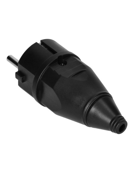 Wtyczka warsztatowa 2P+Z Uni-Schuko, czarna