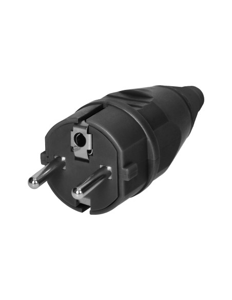 Wtyczka warsztatowa 2P+Z Uni-Schuko, czarna, 24 szt.