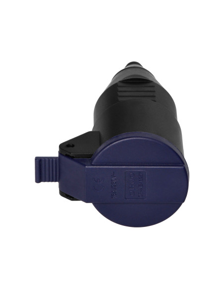 Gniazdo warsztatowe z klapką, 2P+Z , czarne